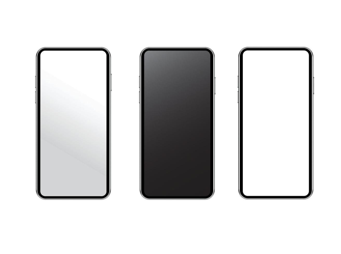 Realistic smartphone mockup, smartphones vector 3D template illustration.
