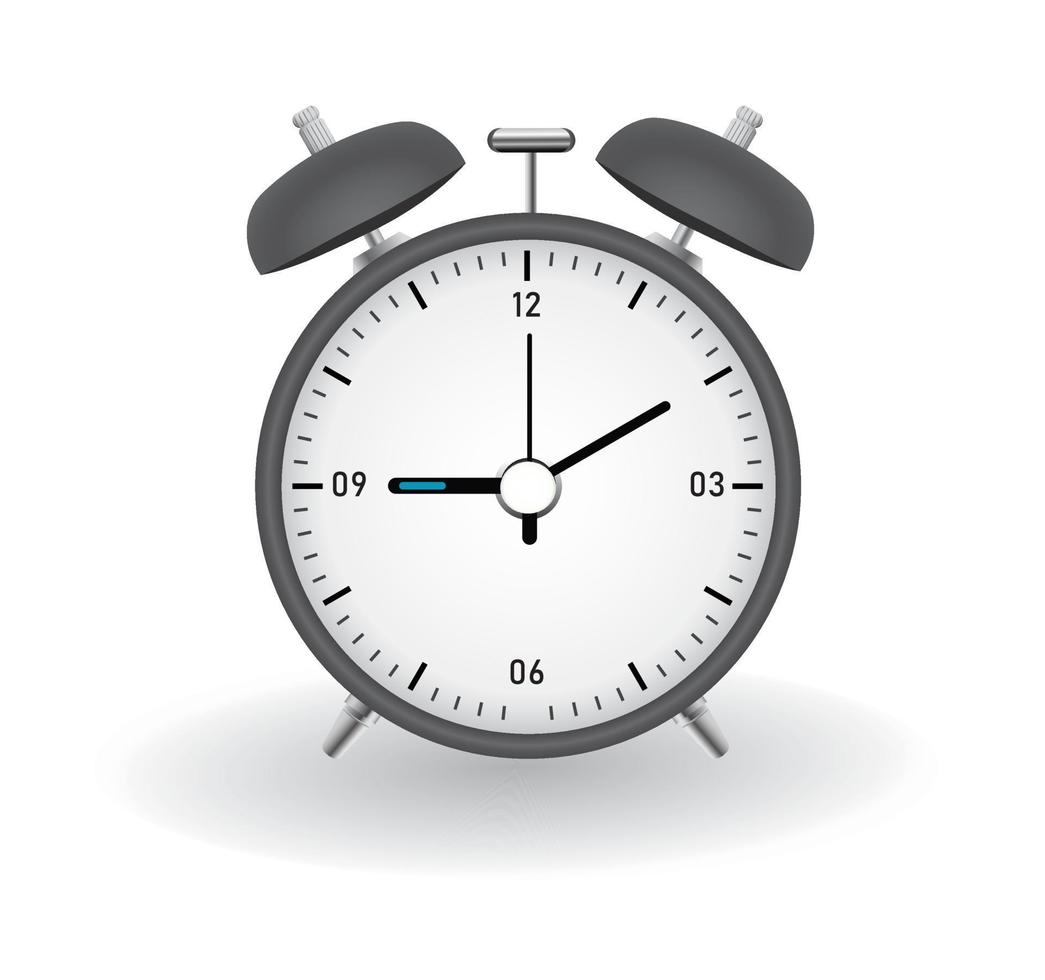 Black alarm clock. isolated over white background vector