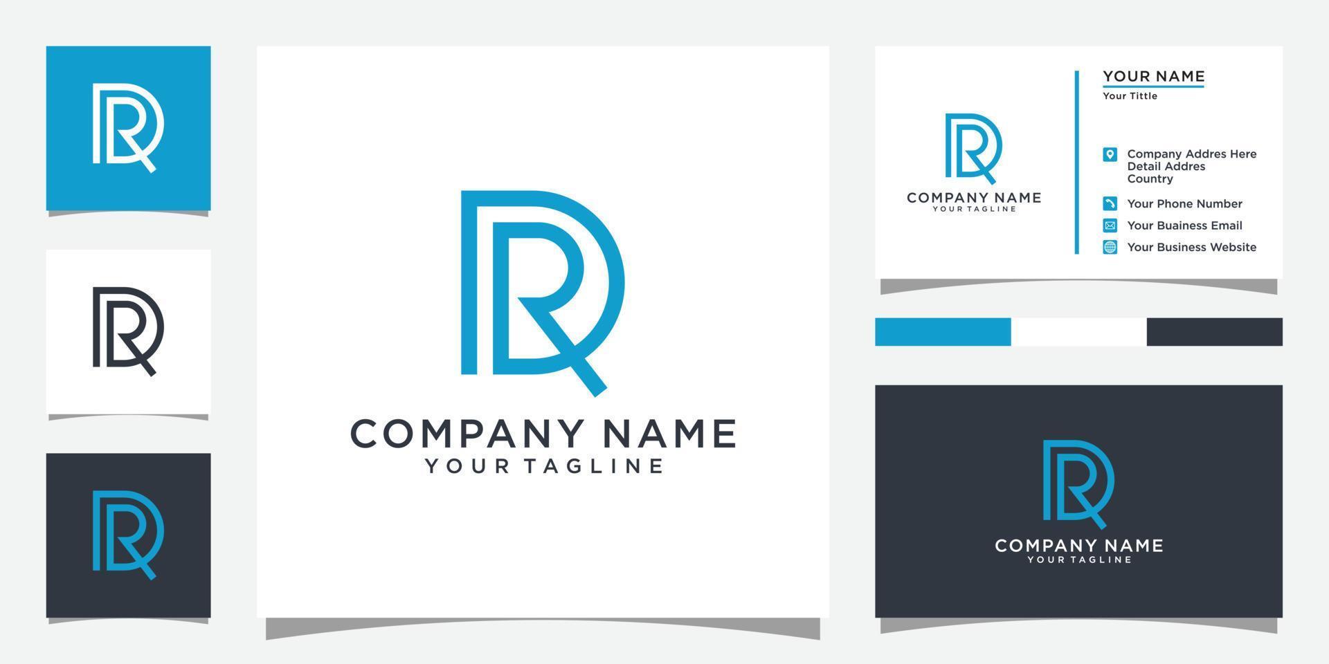 DR or RD letter logo design concept vector