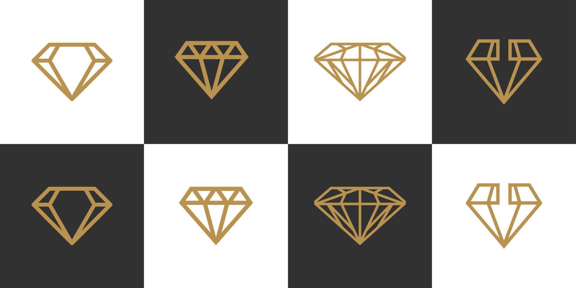 conjunto de diseño de vector de logotipo de concepto de diamante creativo