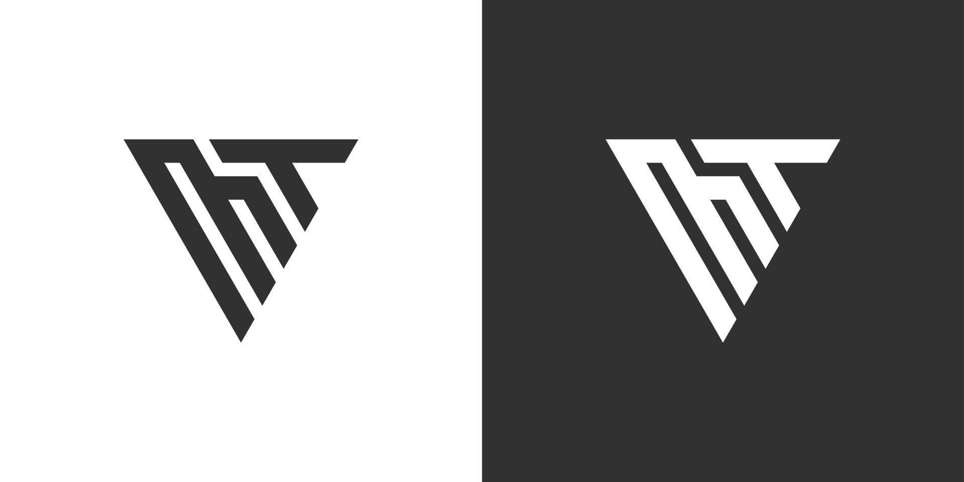 MT or TM initial letter logo design vector. vector