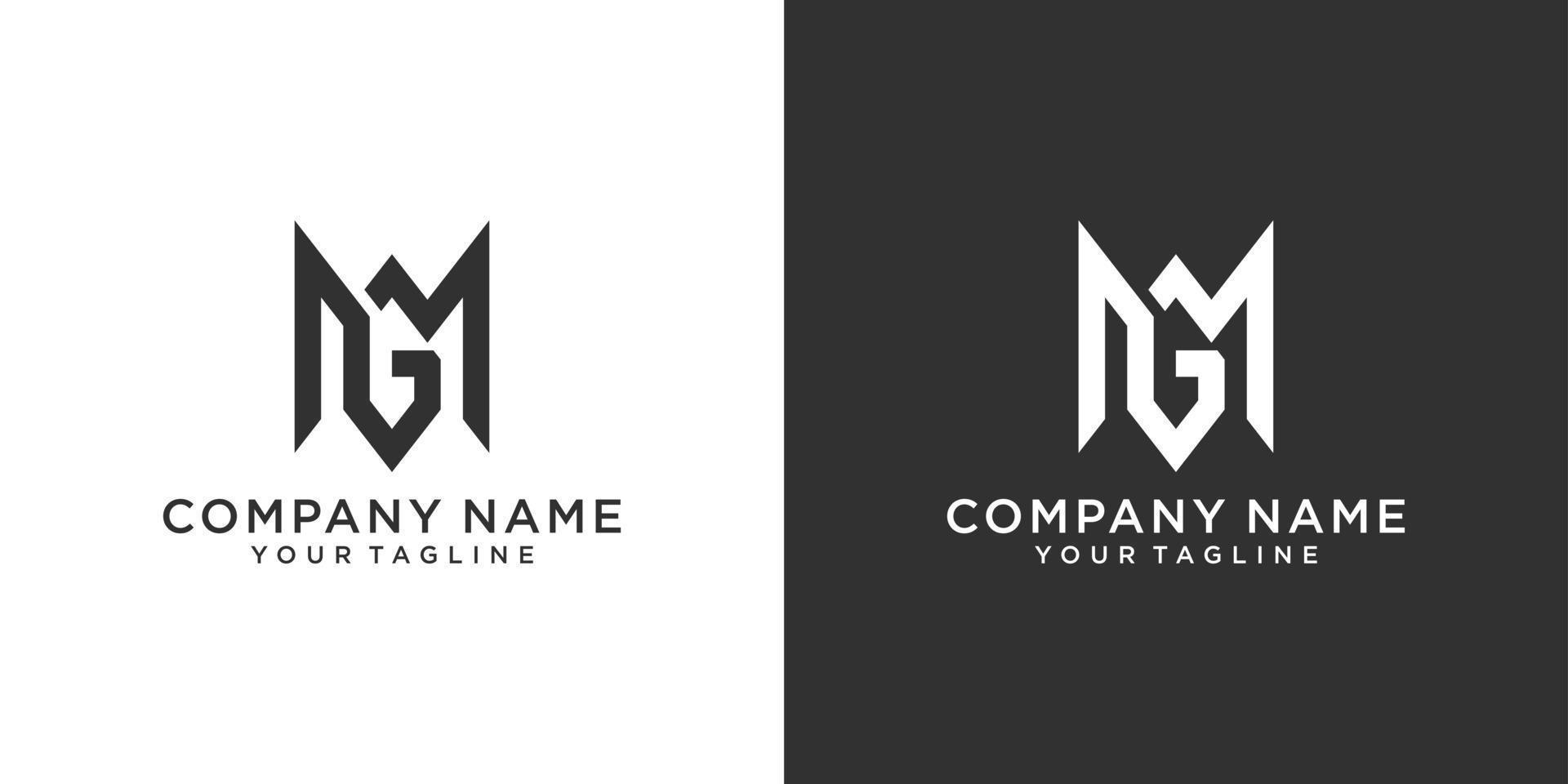 vector de diseño de logotipo de letra inicial mg o gm.