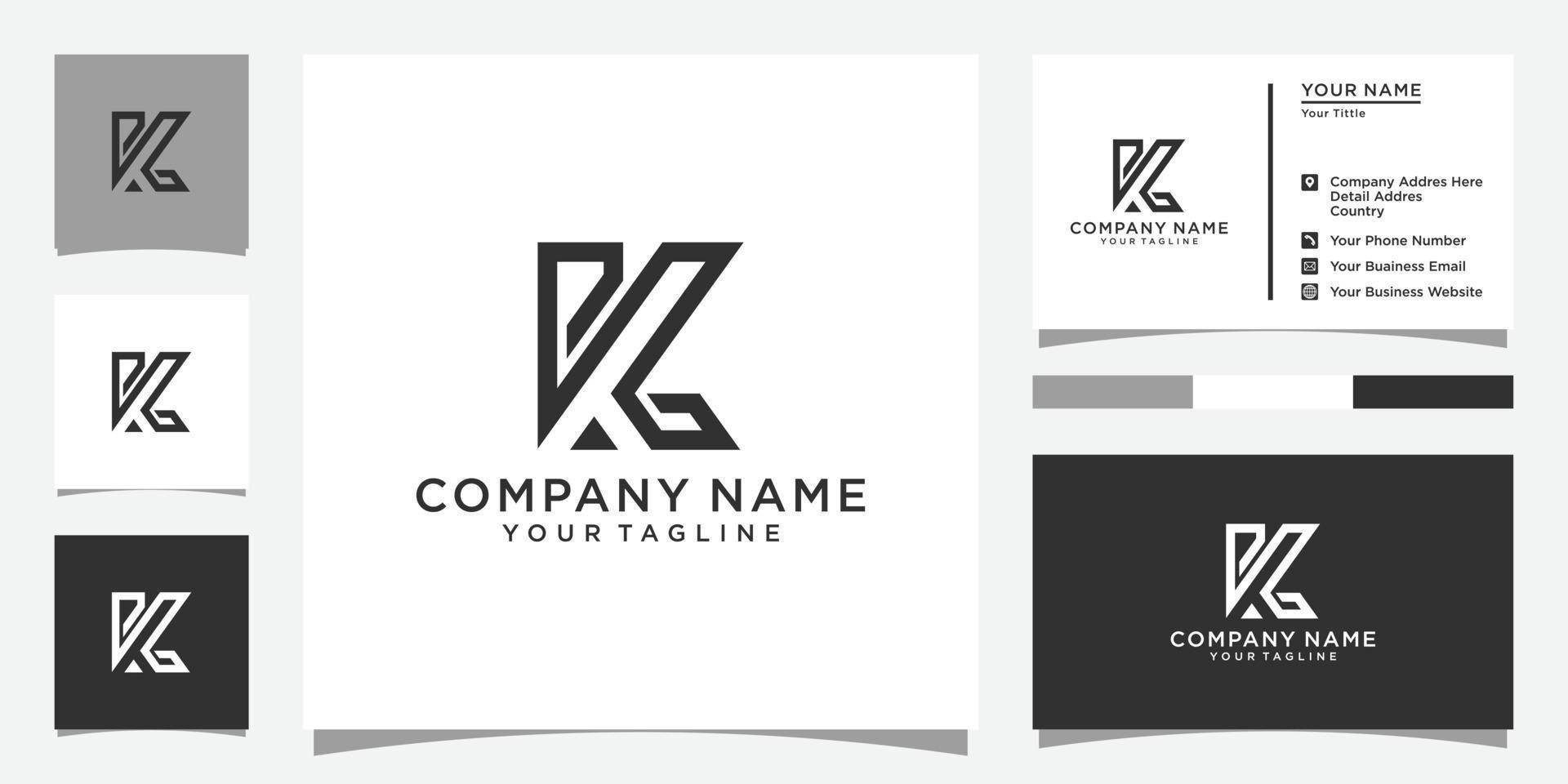 vector de diseño de logotipo de letra kg o gk.