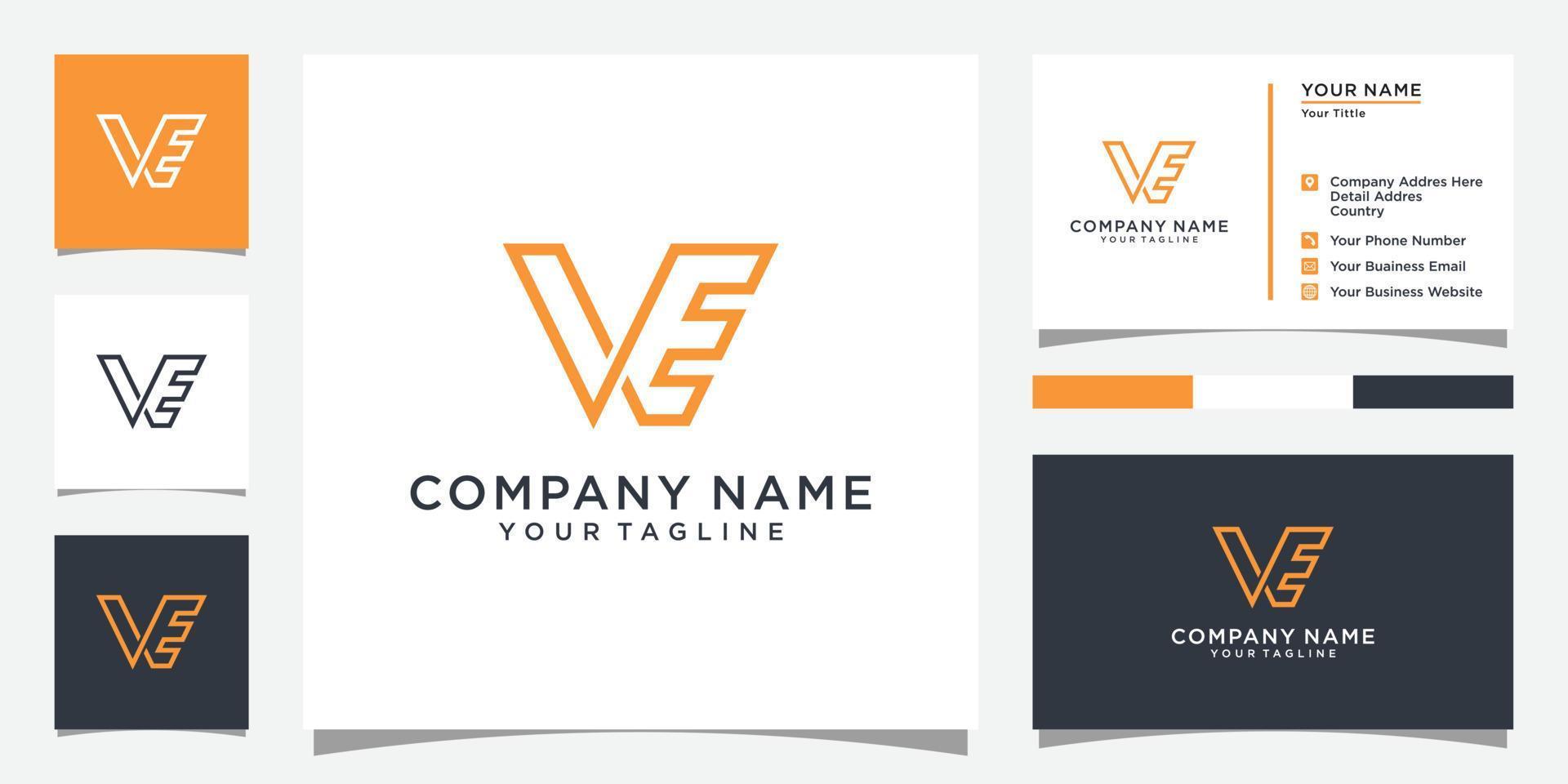 VE or EV letter logo design vector. vector