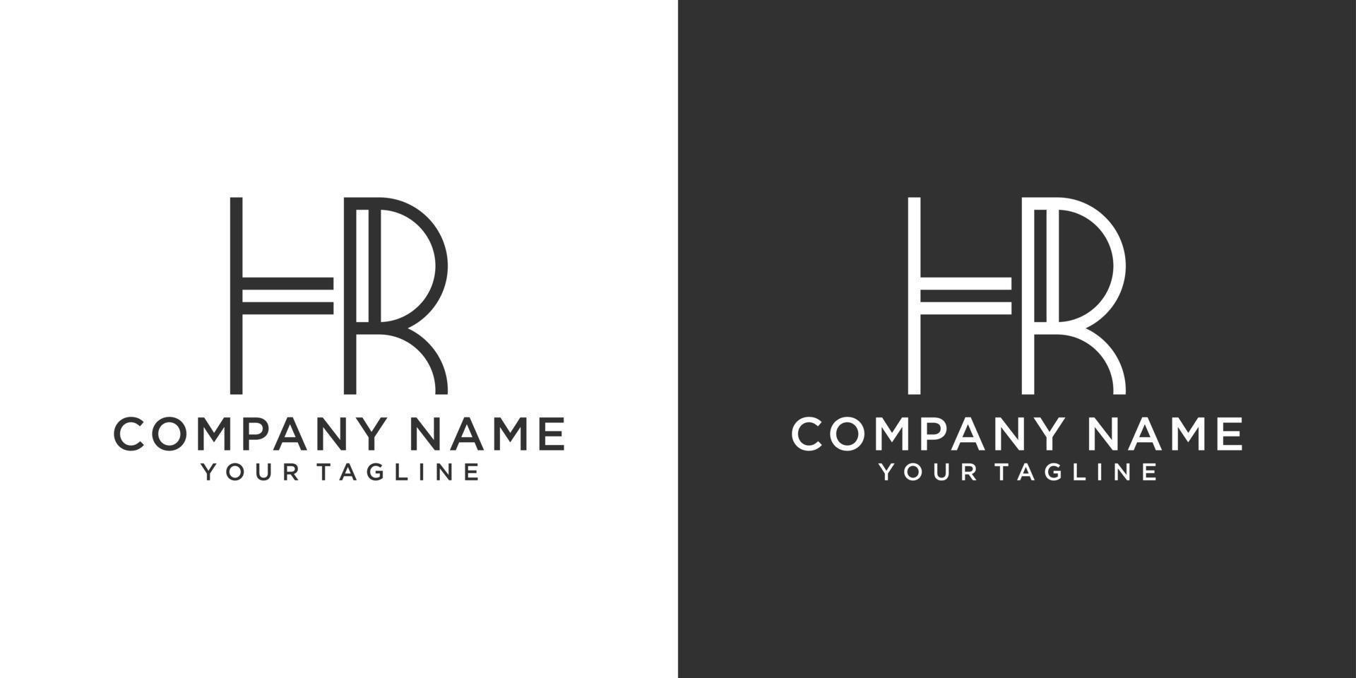 vector de diseño de logotipo de letra hr o rh