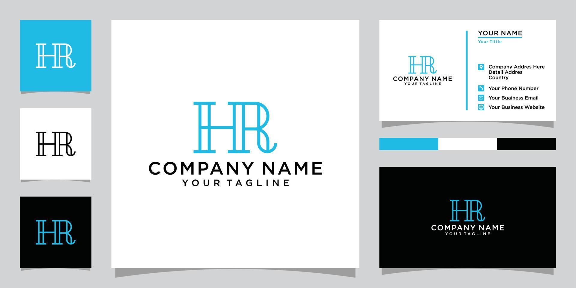 HR or RH letter logo design vector