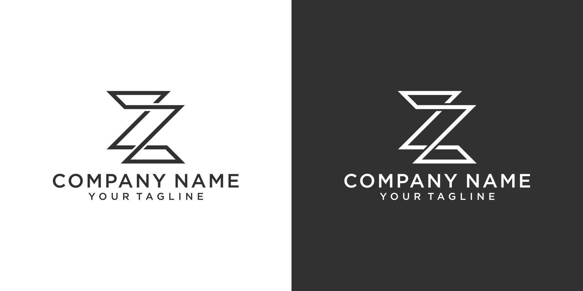 vector de diseño de logotipo de monograma de letra z o zz.