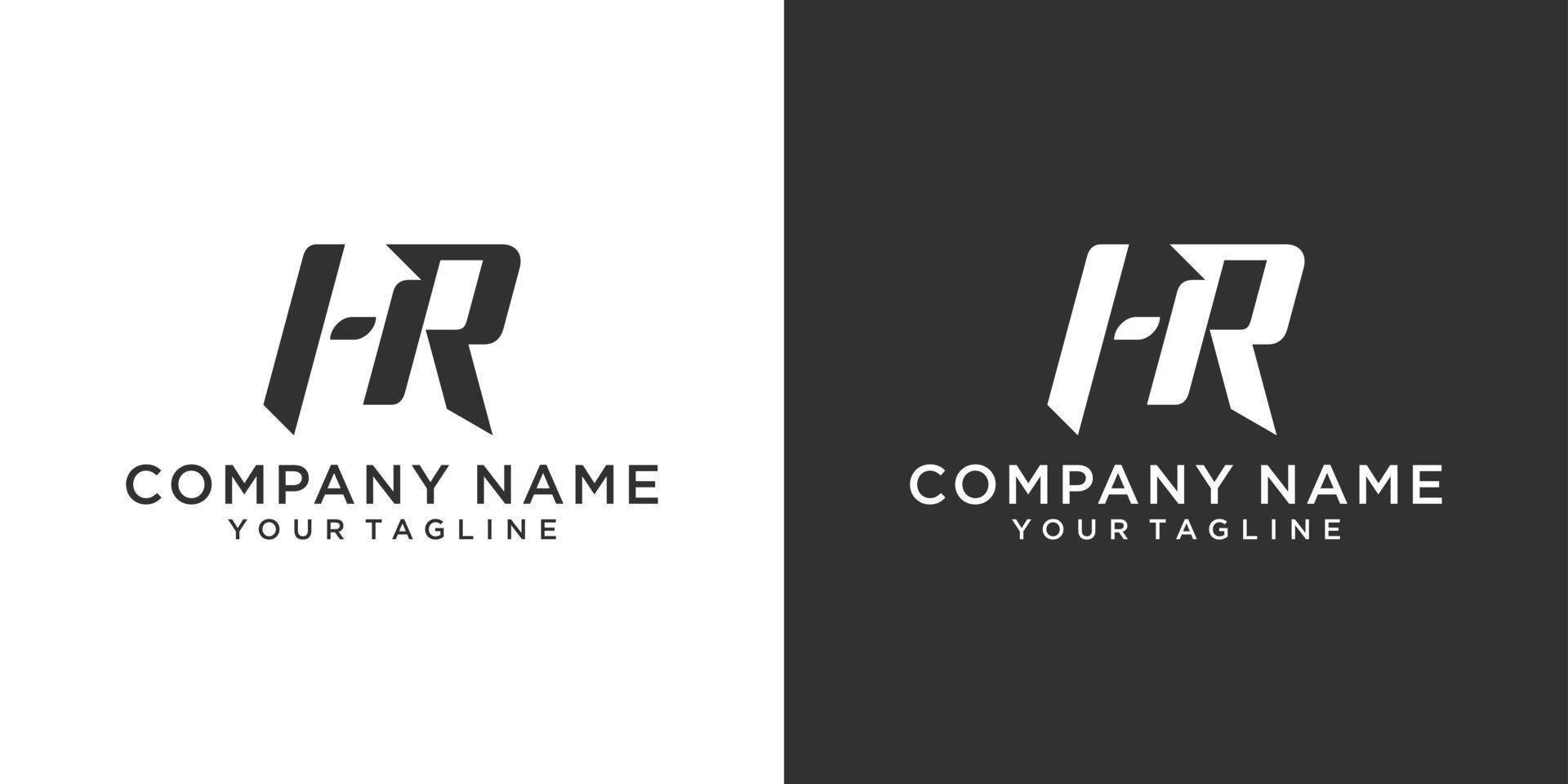 HR or RH letter logo design vector