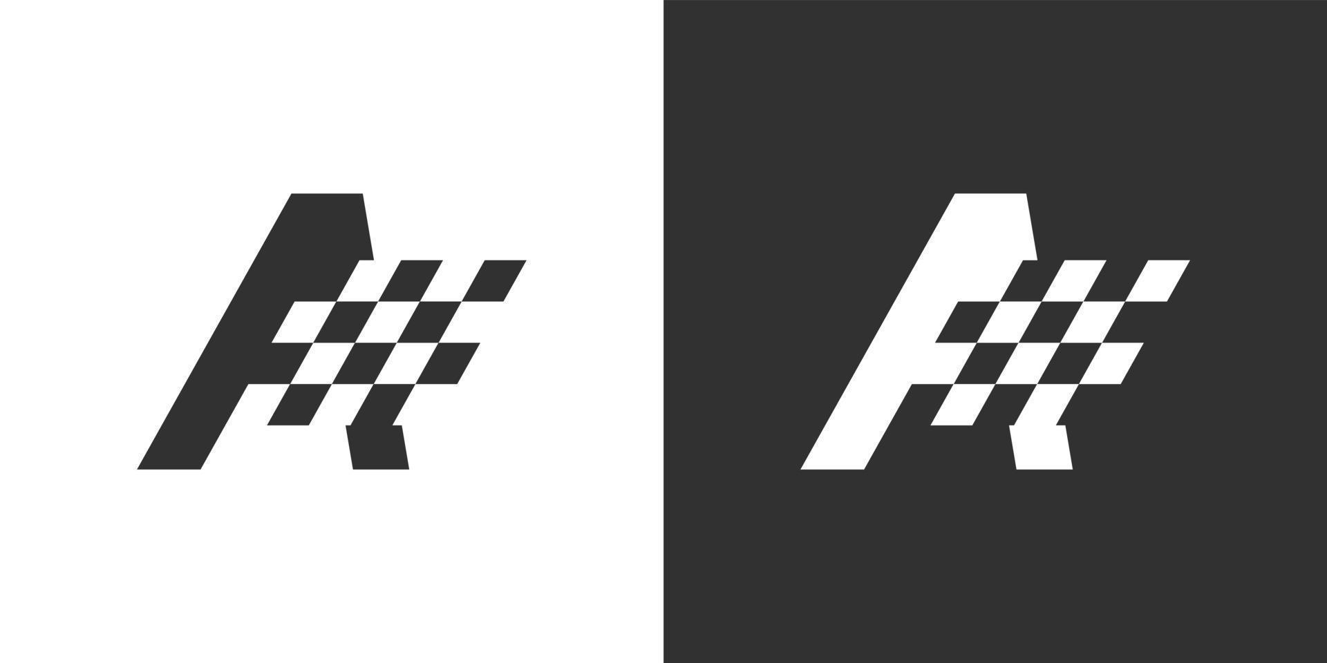 Letter A vector logo design with Race flag design.