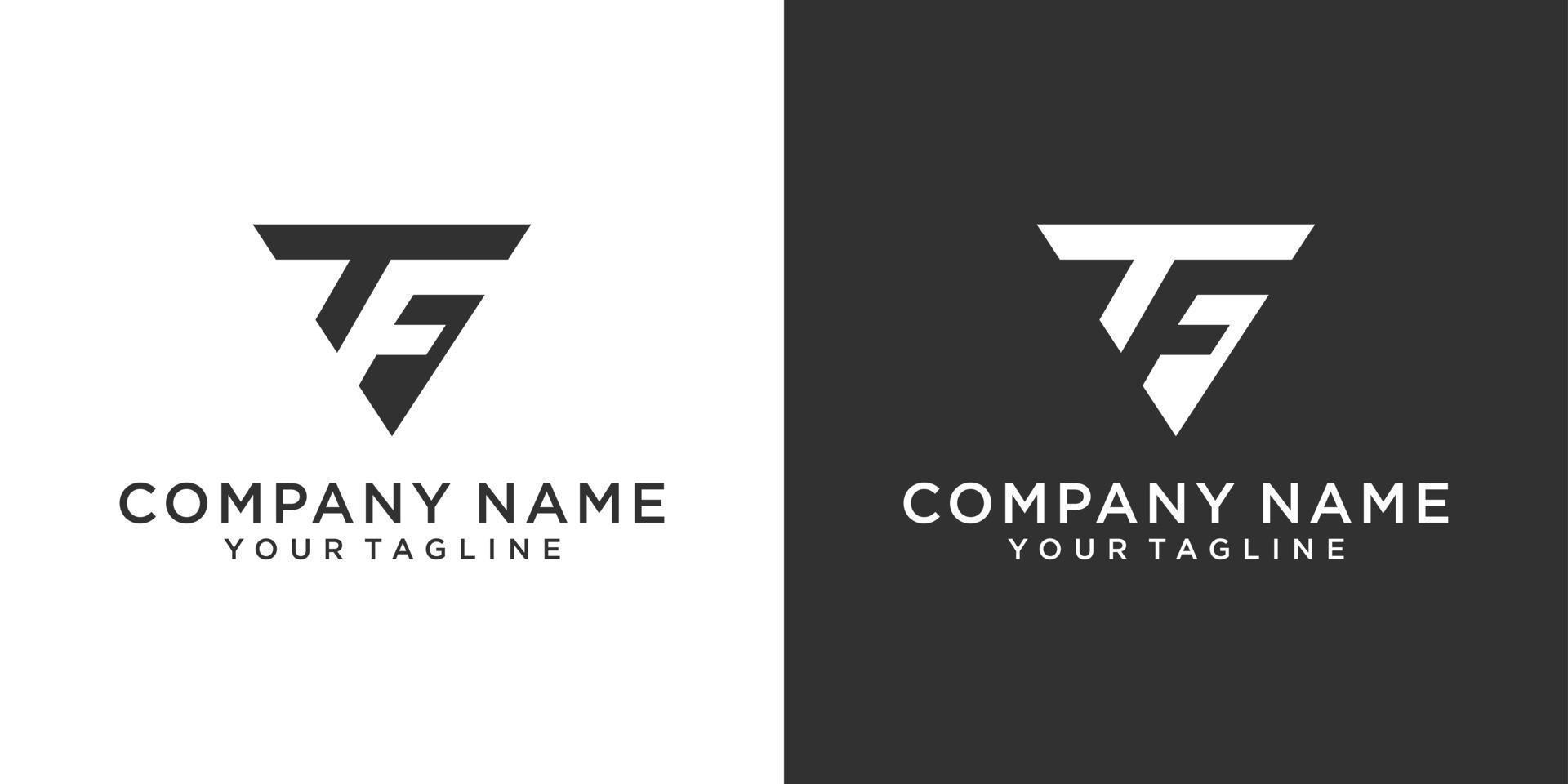 TF or FT initial letter logo design vector
