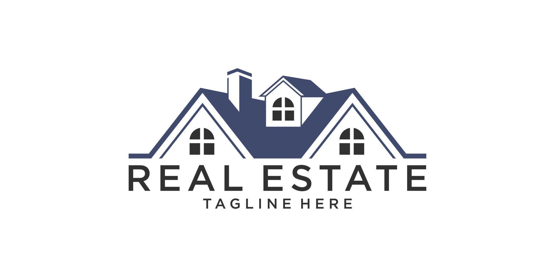 Roof and home logo vector design concept. Real estate logo