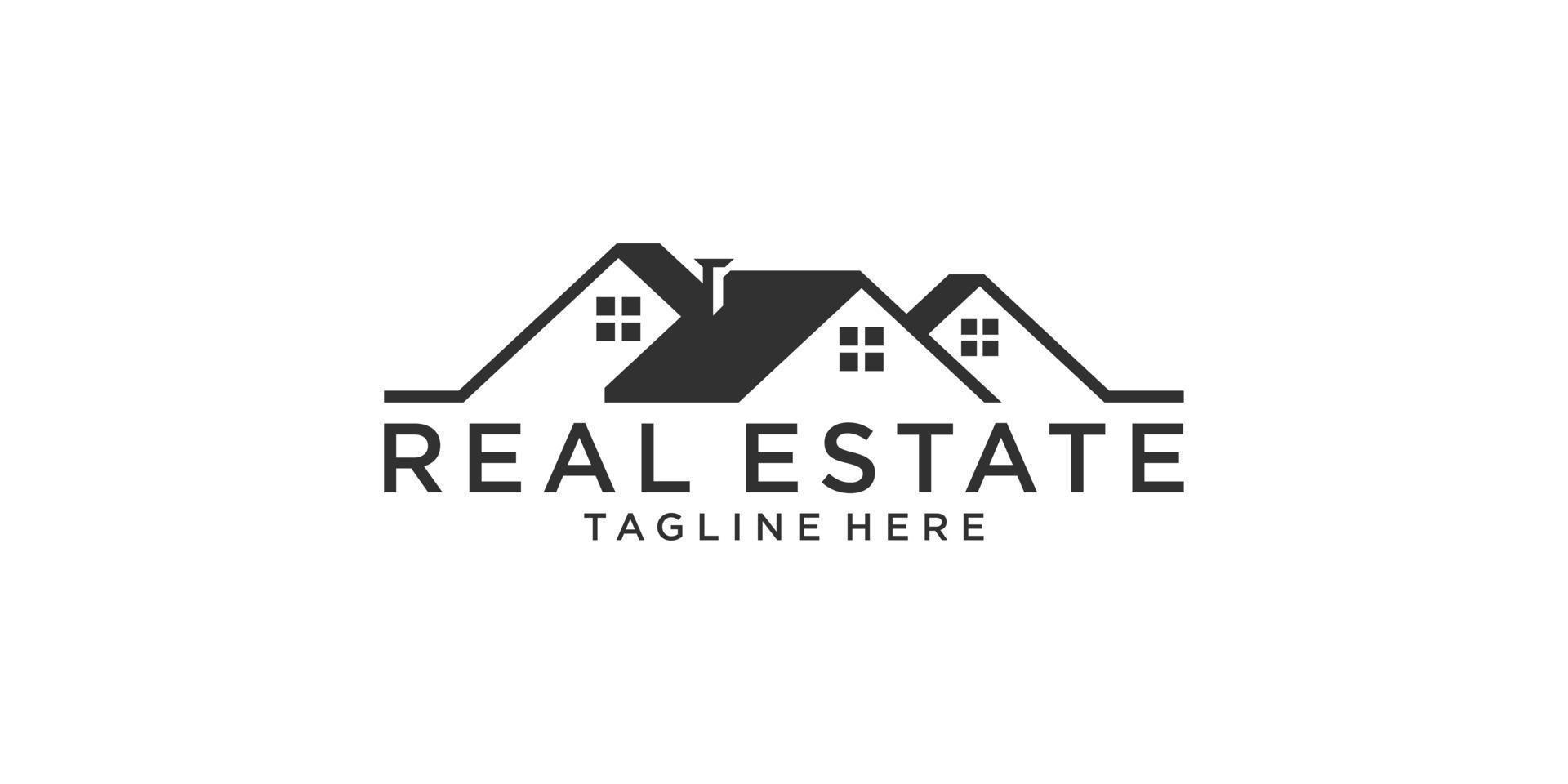 Roof and home logo vector design concept. Real estate logo