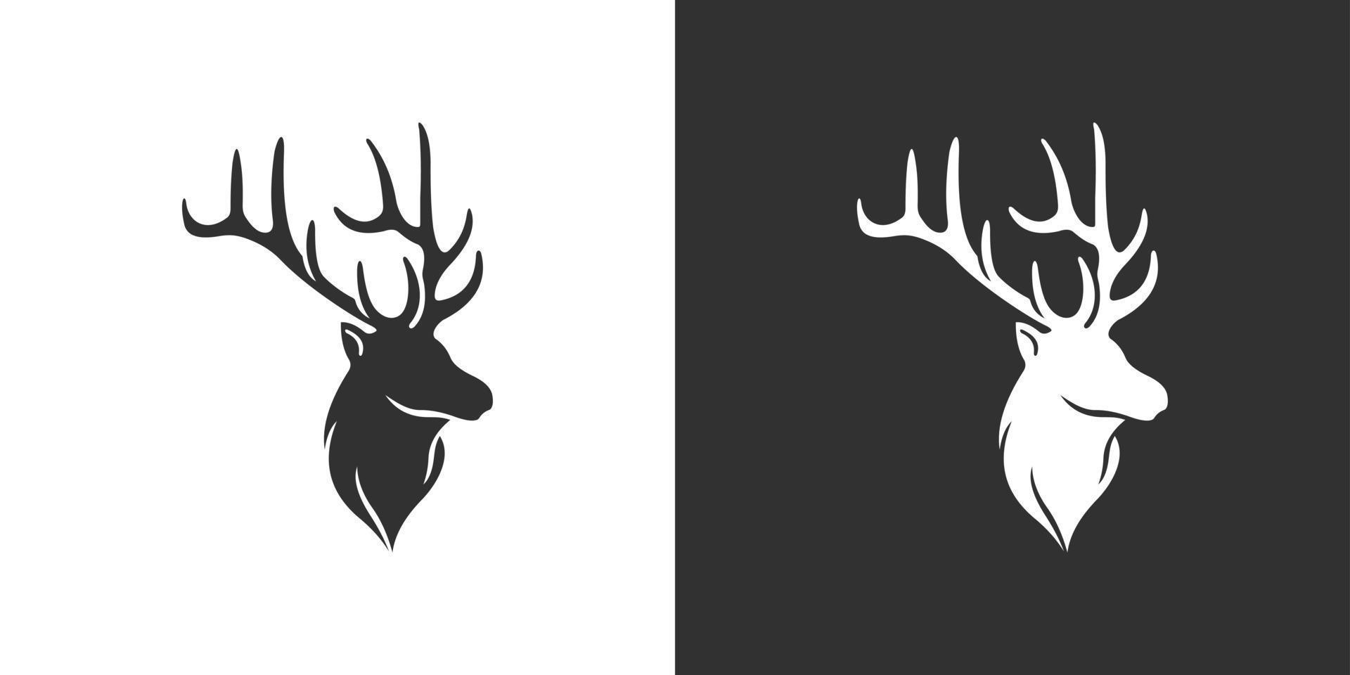 Deer head logo template vector icon illustration design