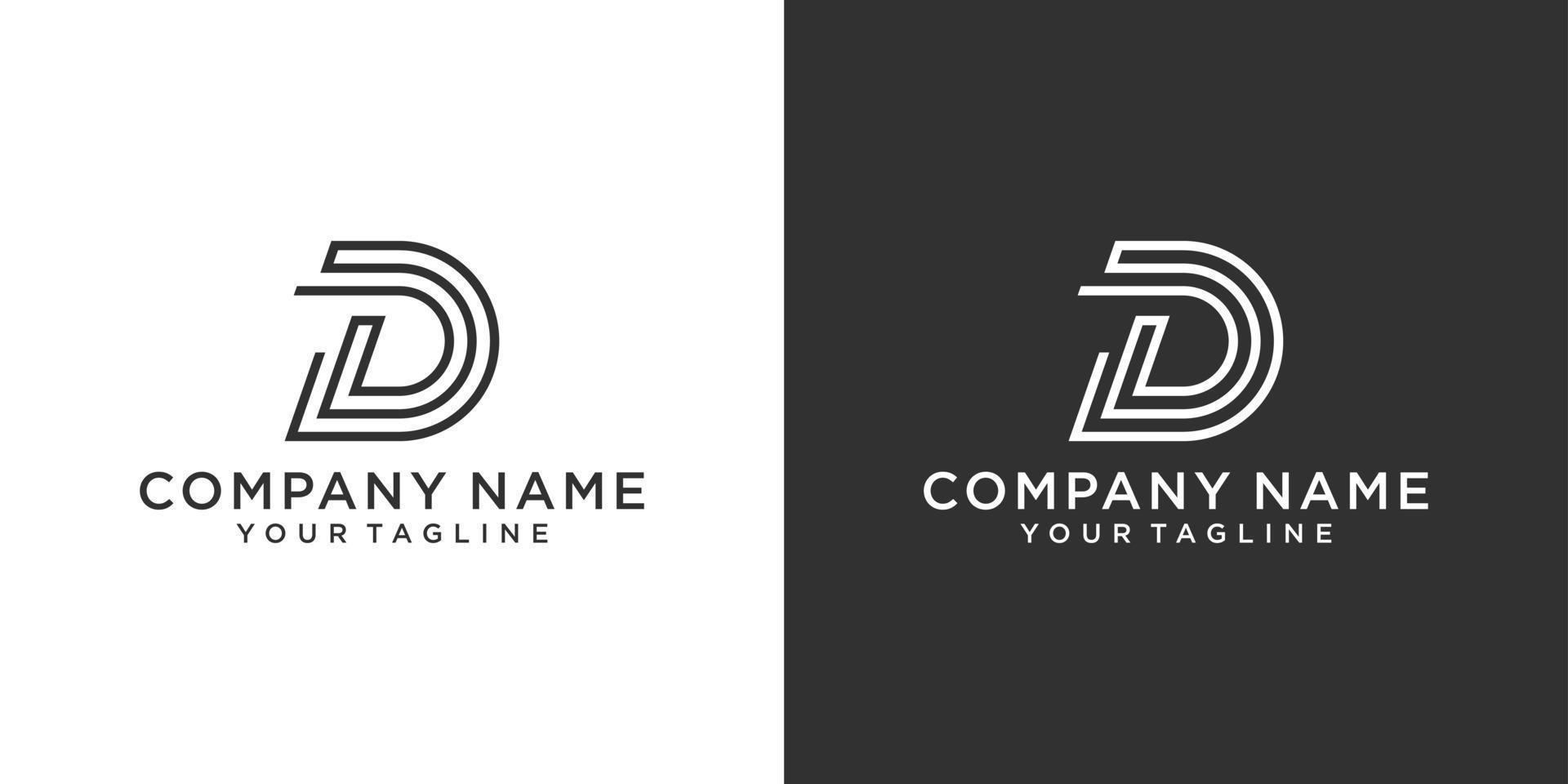 D or DD initial letter logo design vector. vector