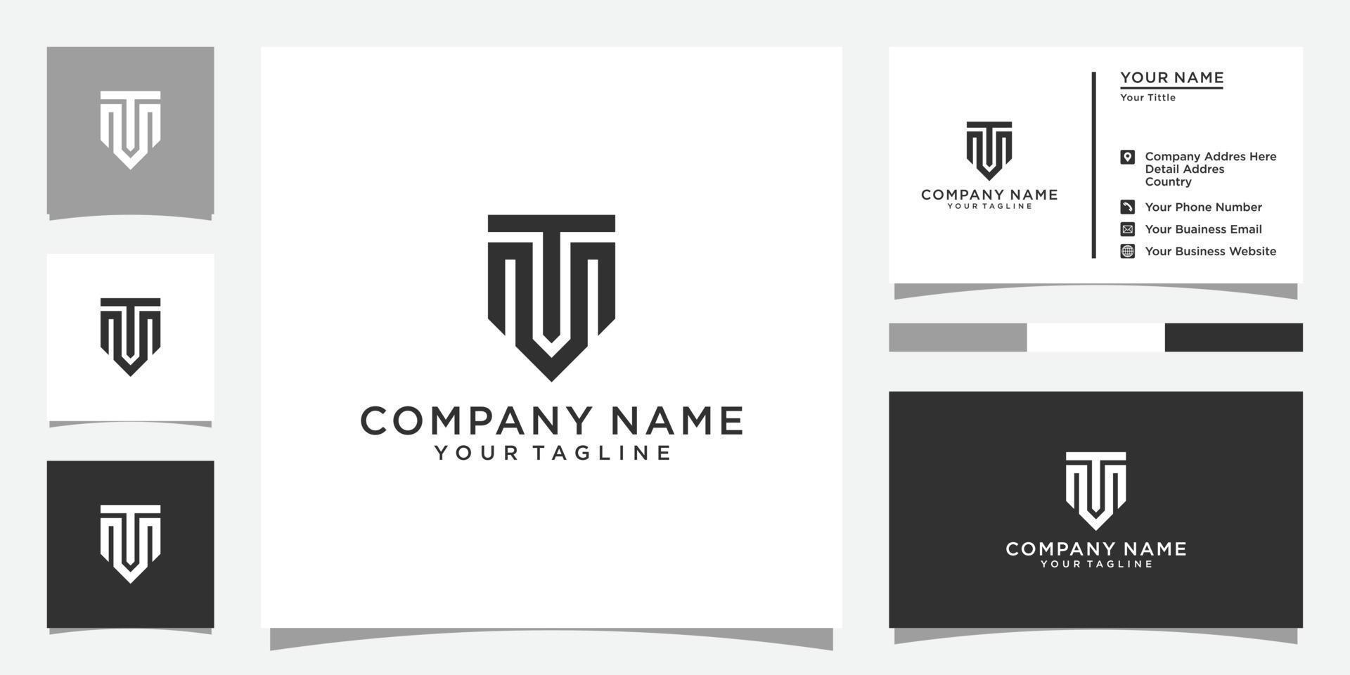 TM or MT initial letter logo design vector