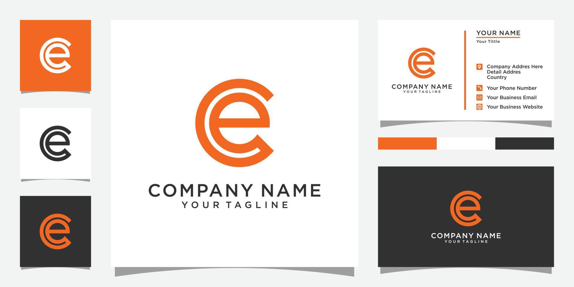 CE or EC letter logo design vector. vector