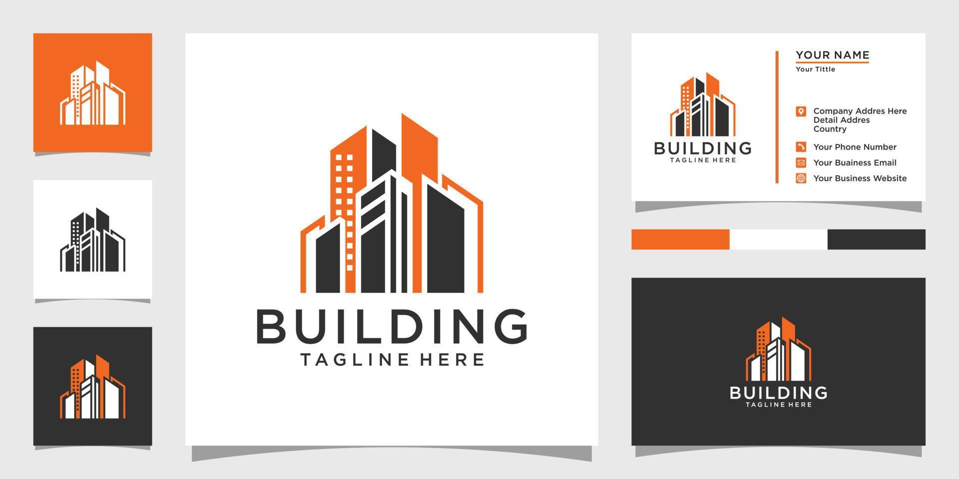 Building idea vector logo design template.