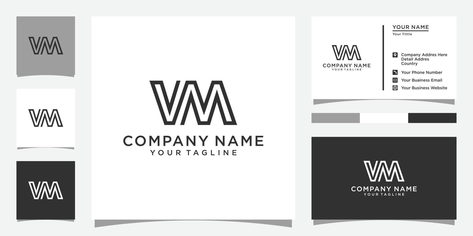 VM or MV initial letter logo design vector. vector