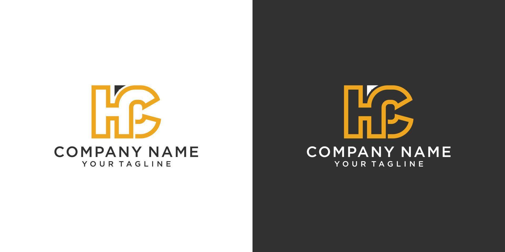 HC or CH letter logo design vector. vector