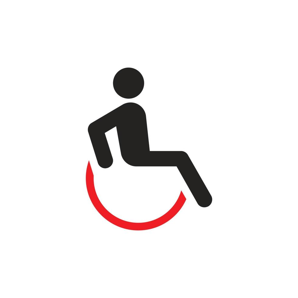 wheelchair illustration, disable. icon vector