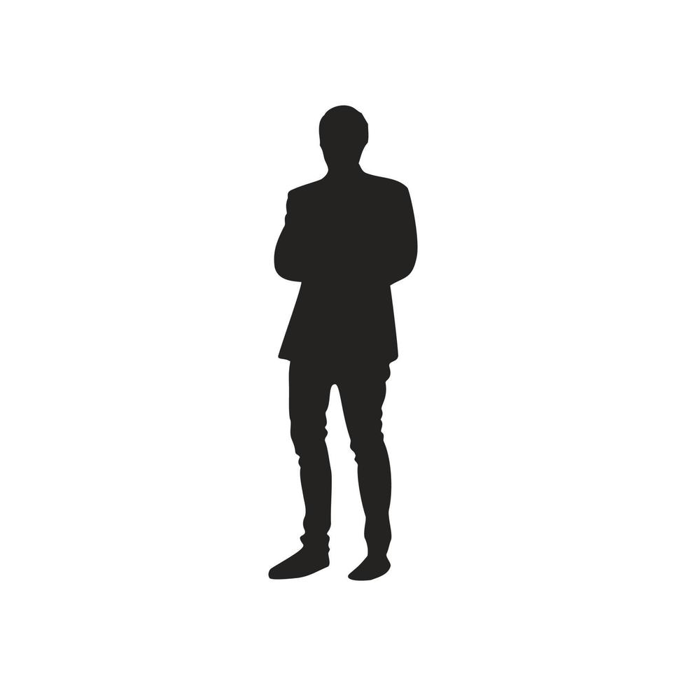 illustration of a man's silhouette, full body. vector