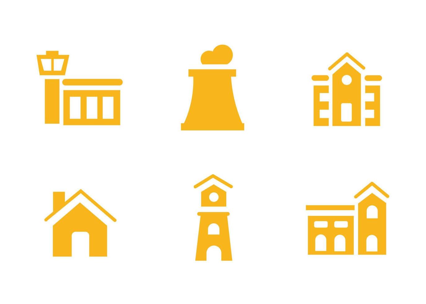 vector design, industrial building shape icon set