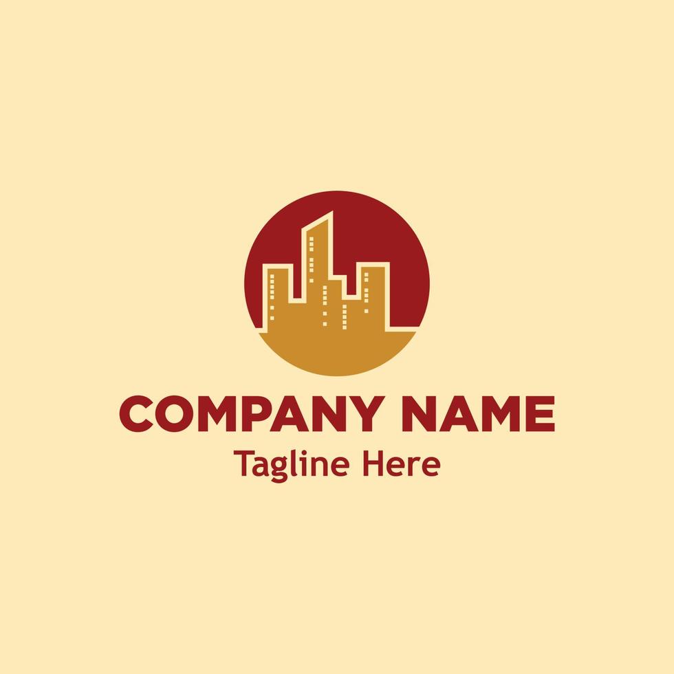 city building logo simple icon design illustration vector