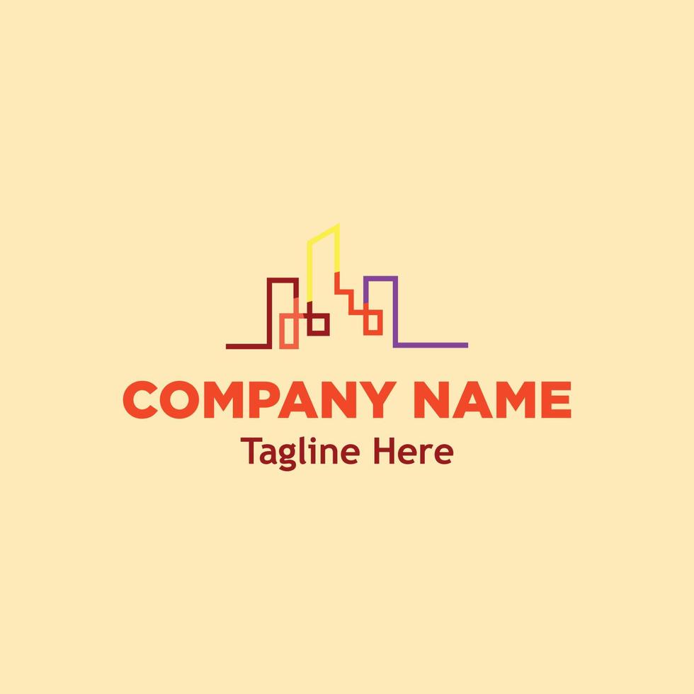 city building logo simple icon design illustration vector