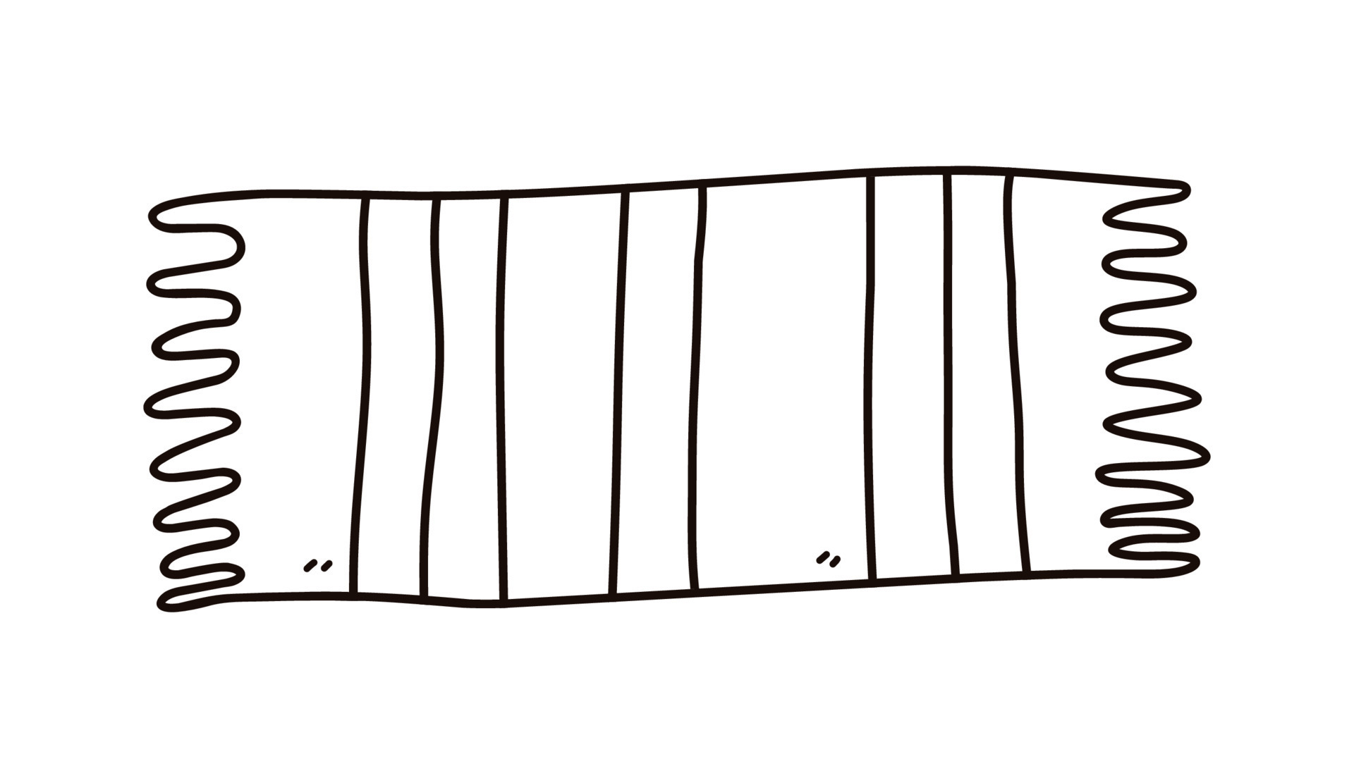 Beach striped towel isolated on white background. Vector handdrawn