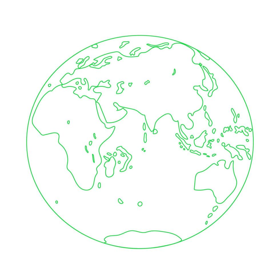 planeta tierra verde sobre un fondo blanco. vector