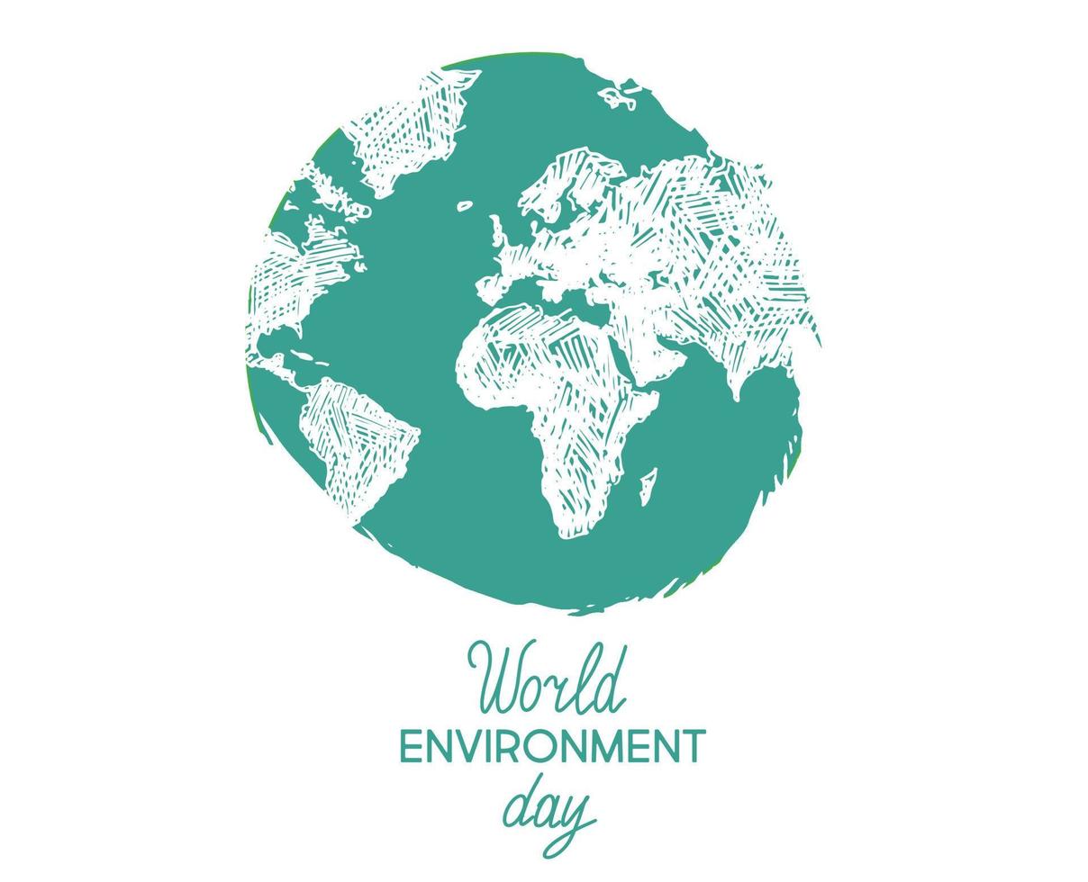 día mundial del medio ambiente, ilustraciones dibujadas a mano. vector