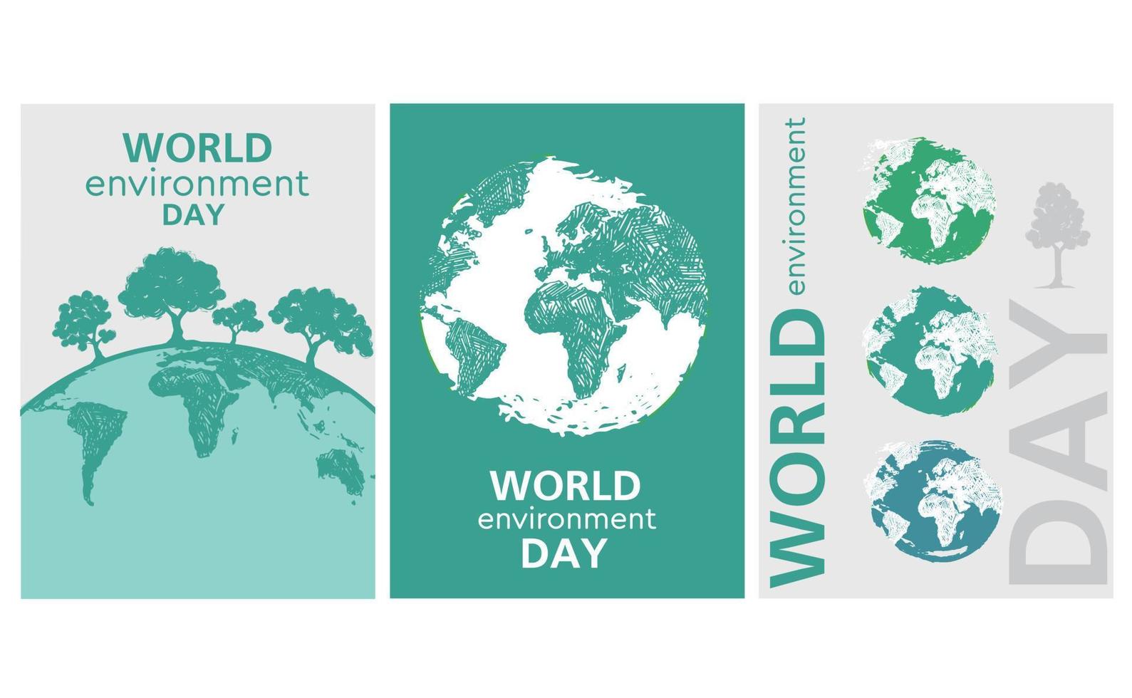 World environment day, Hand drawn illustrations. vector