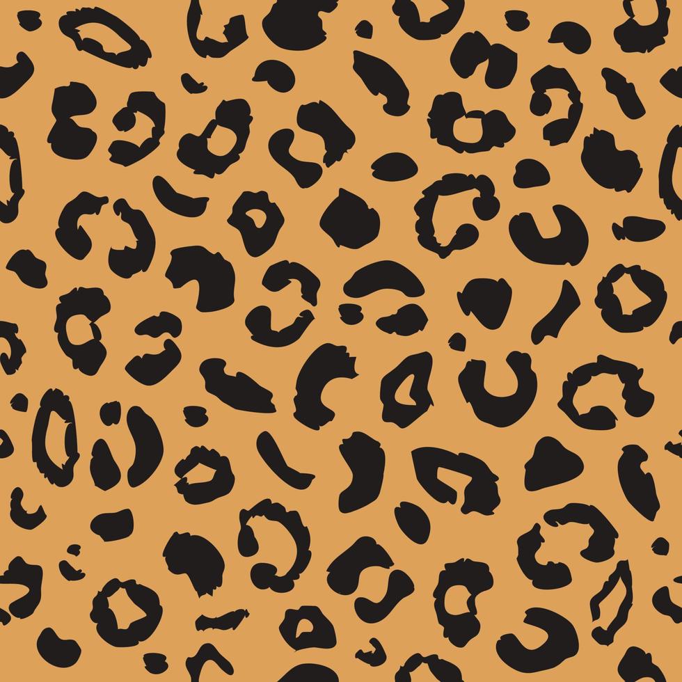 Hand drawn animal skin shapes seamless pattern, cheetah or leopard spots texture. Abstract background for wrapping paper, textile, wallpaper. vector