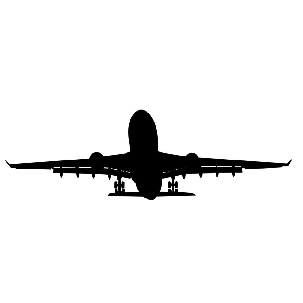 simple vector black and white airplane