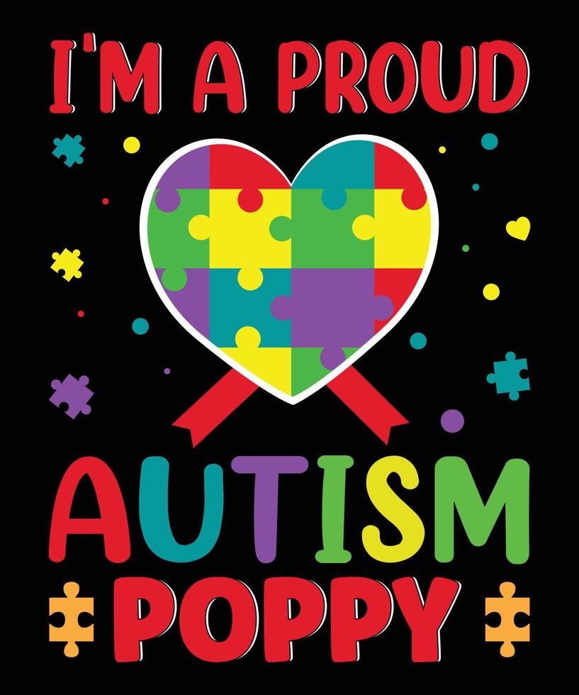 Autism typography t-shirt design. vector