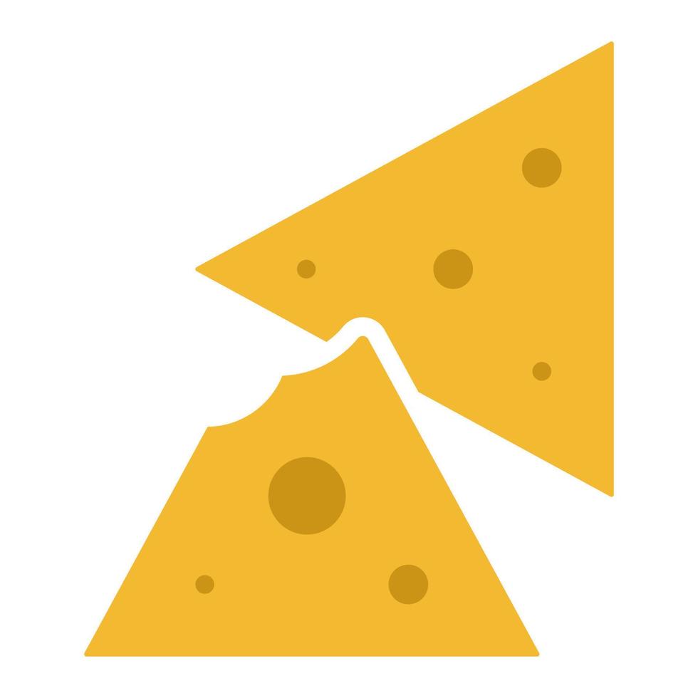 tortilla cheese chips flat color icon for apps and websites vector