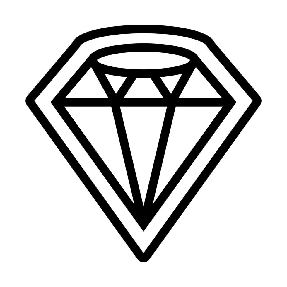 un icono de arte de línea de joyería de diamantes para aplicaciones o sitios web vector