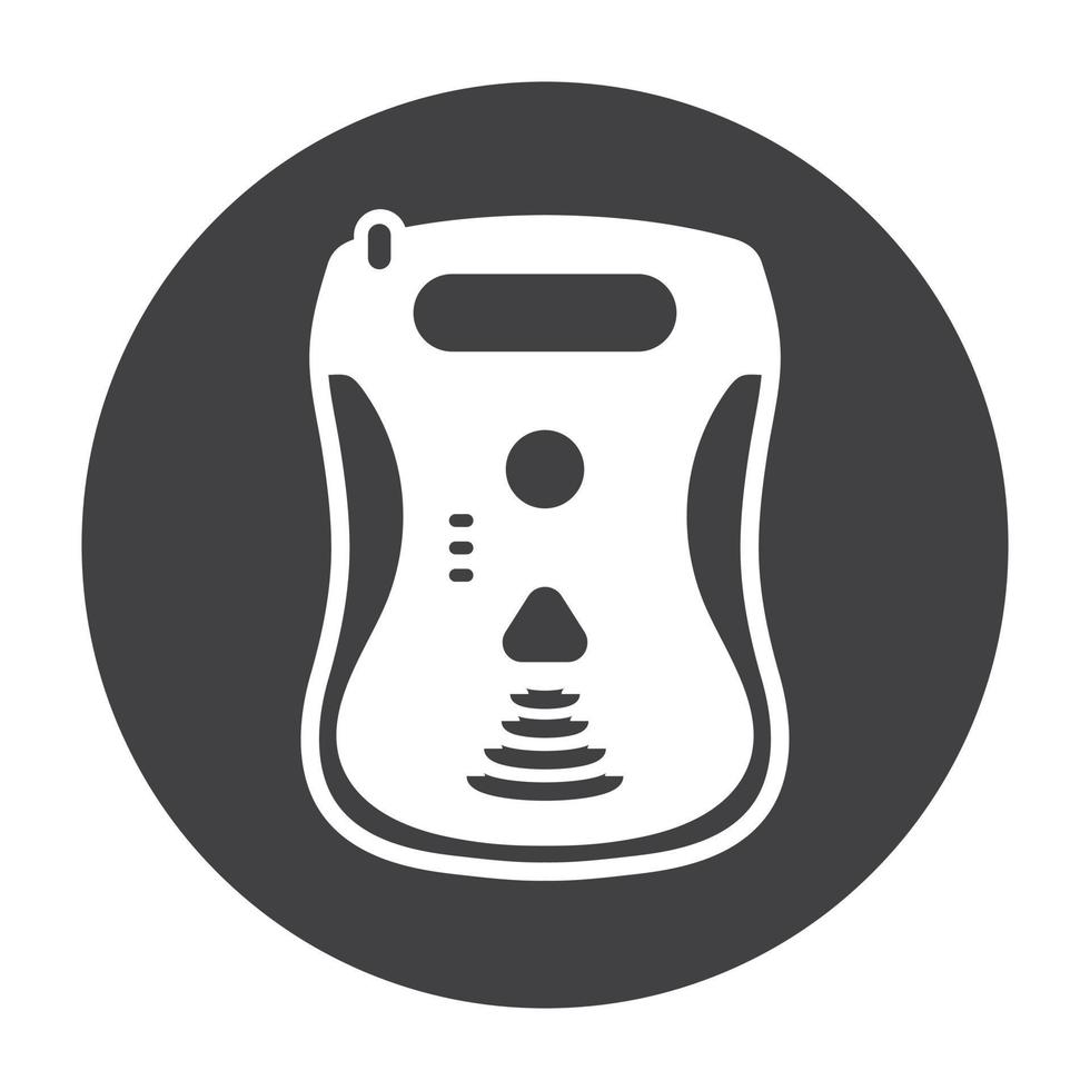Rounded the automated external defibrillator devices flat art icon for apps or websites vector