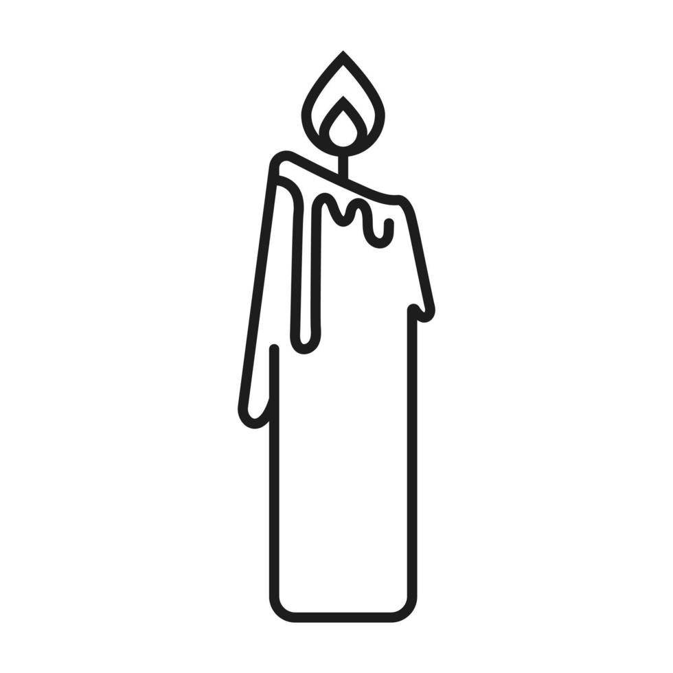 lit candle line art vector icon for apps or websites