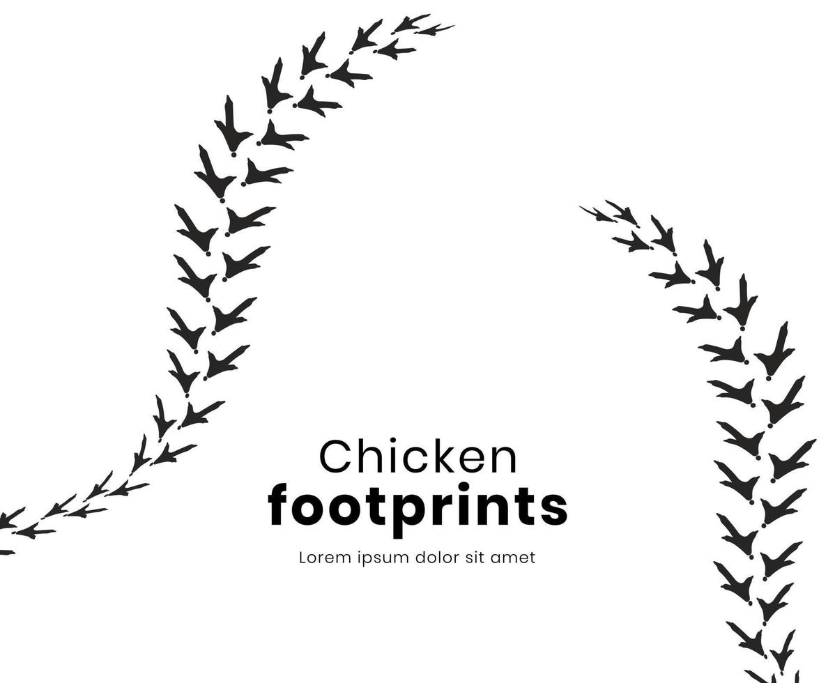 chicken or bird footprint banner vector