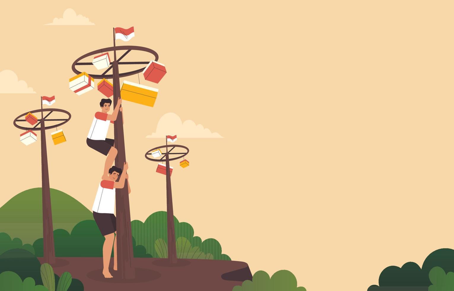 Indonesia Panjat Pinang Background vector