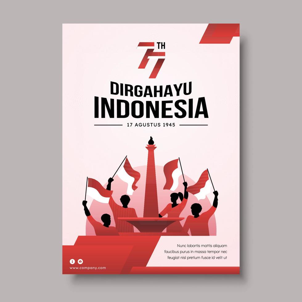 cartel del día de la independencia de indonesia vector
