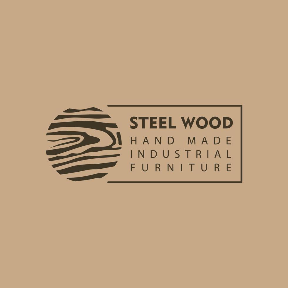 simple wood work logo design vector