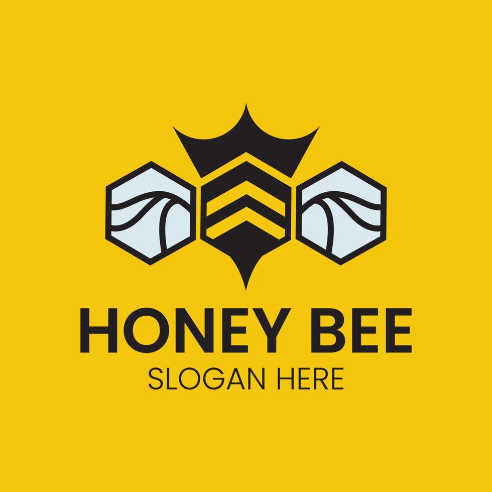 Honeycomb bee logo and symbol vector image