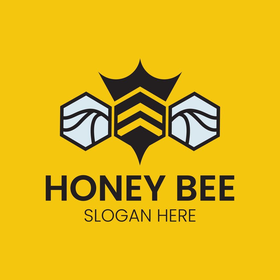 logotipo de abeja de panal e imagen vectorial de símbolo vector