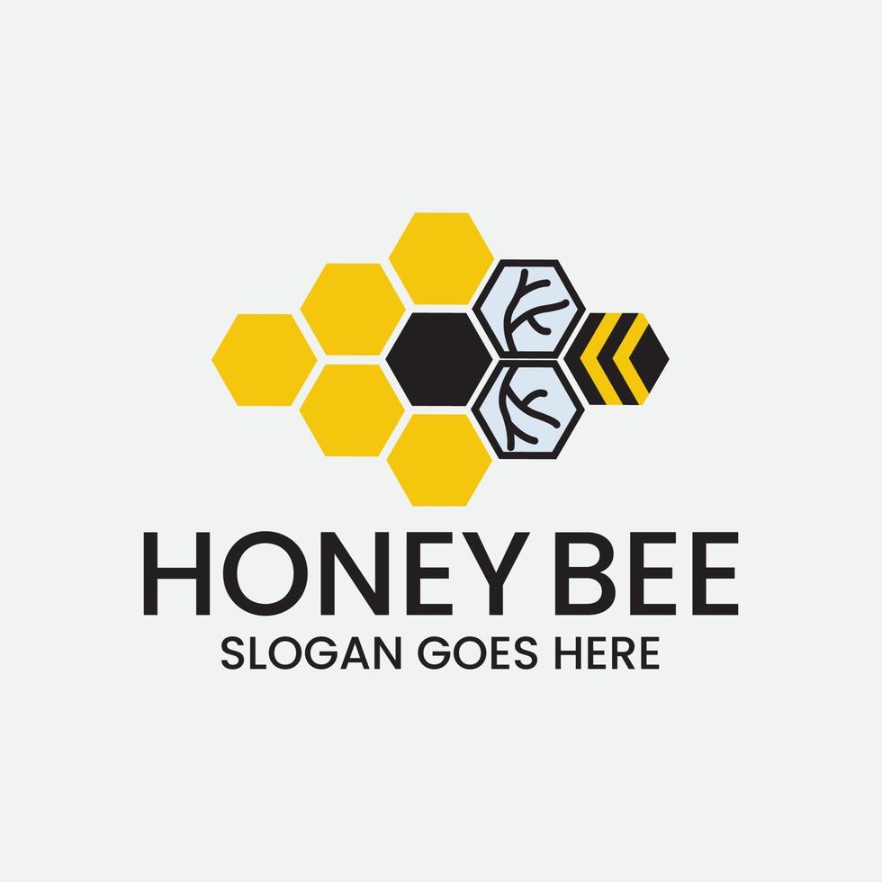 Honeycomb bee logo and symbol vector image