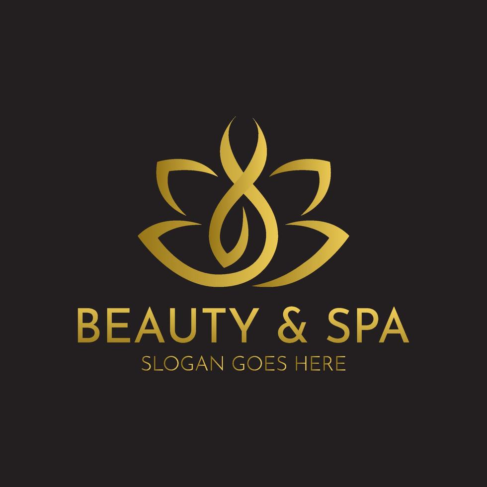 Plantilla de vector abstracto de diseño de círculo de logotipo de flores. icono de loto spa cosmética hotel jardín salón de belleza logotipo concepto