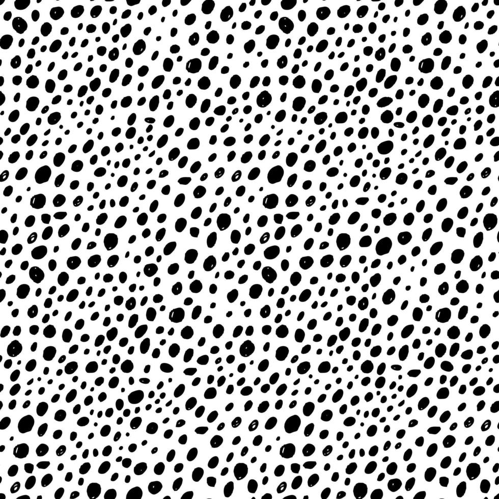 Black and white seamless polka dot pattern vector