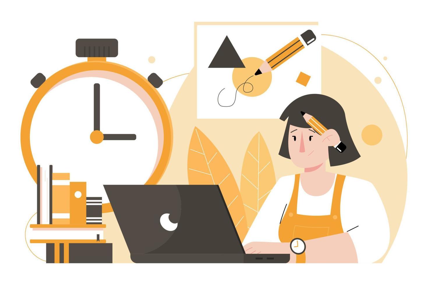 Time Management Concept Flat Illustration vector