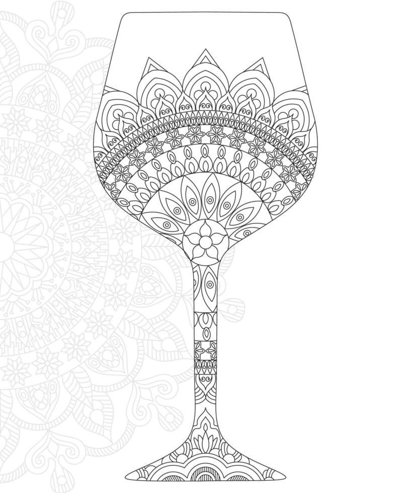 champagne bottle  coloring pages for adult vector